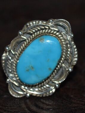 Kingman Turquoise Ring 925 NWOT Adjustable